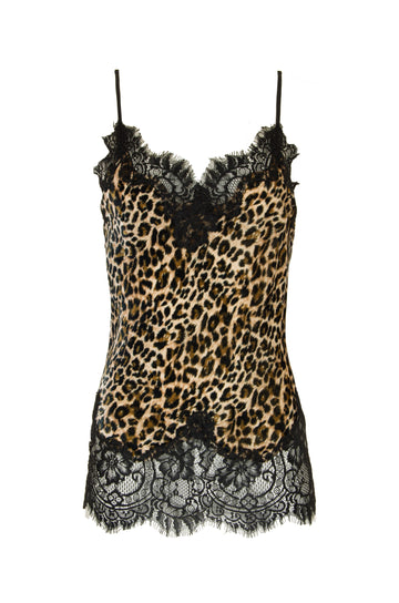 The Animal Print Velvet Ginger Coco Cami in mocca leopard print.