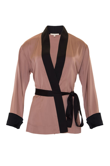 The Smock Wrap Shirt Kimono in rose.