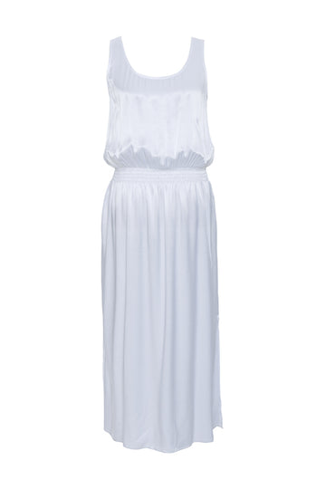 The Hayley Tank Dress in bright white.