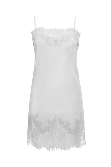 The Coco Lace Silk Tunic in white.